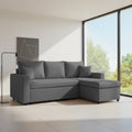 Divano con penisola reversibile funzione letto tessuto grigio scuro 225x148x91H Golf