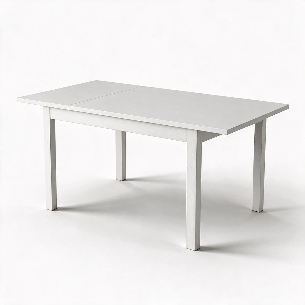 Ausziehbarer Tisch in Esche weiß, 120x80 cm - Florenz