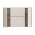 Madia 4 cassetti e 2 ante colore cashmere 144x35x99