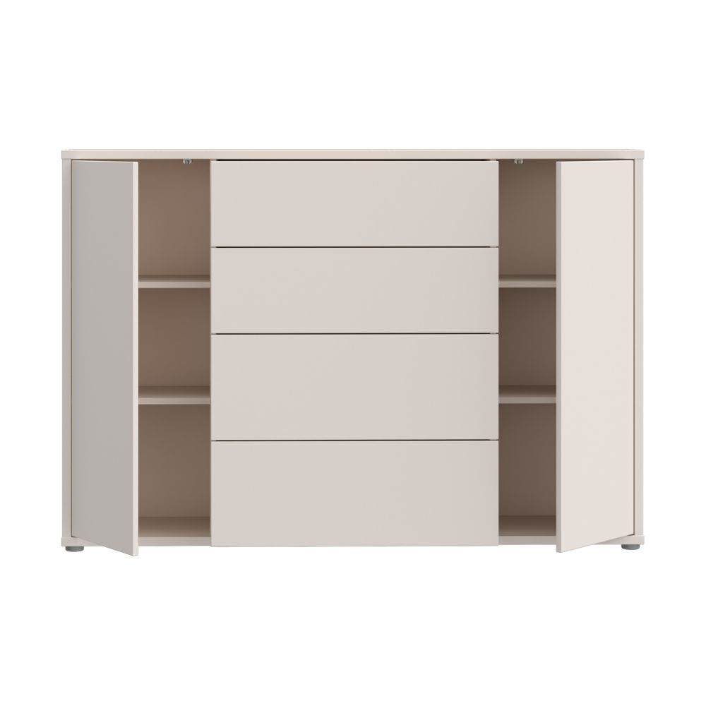 Madia 4 cassetti e 2 ante colore cashmere 144x35x99