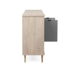 Sideboard 120x88,5h cm mit 3 Türen, Eiche und Anthrazit und Grau - Epik 51