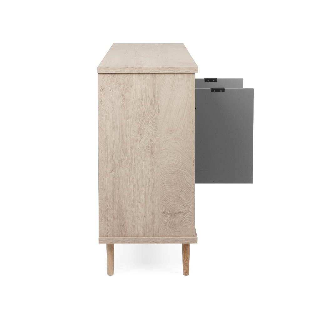 Credenza 120x88,5h cm con 3 ante colore rovere e antracite e grigio - Epik 51