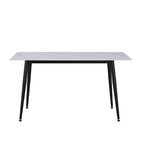 TISCH KILO 140*80 WEISSE KERAMIKPLATTE UND SCHWARZE BEINE