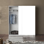 Armadio due ante scorrevoli bianco opaco Swing - 180x55x210H