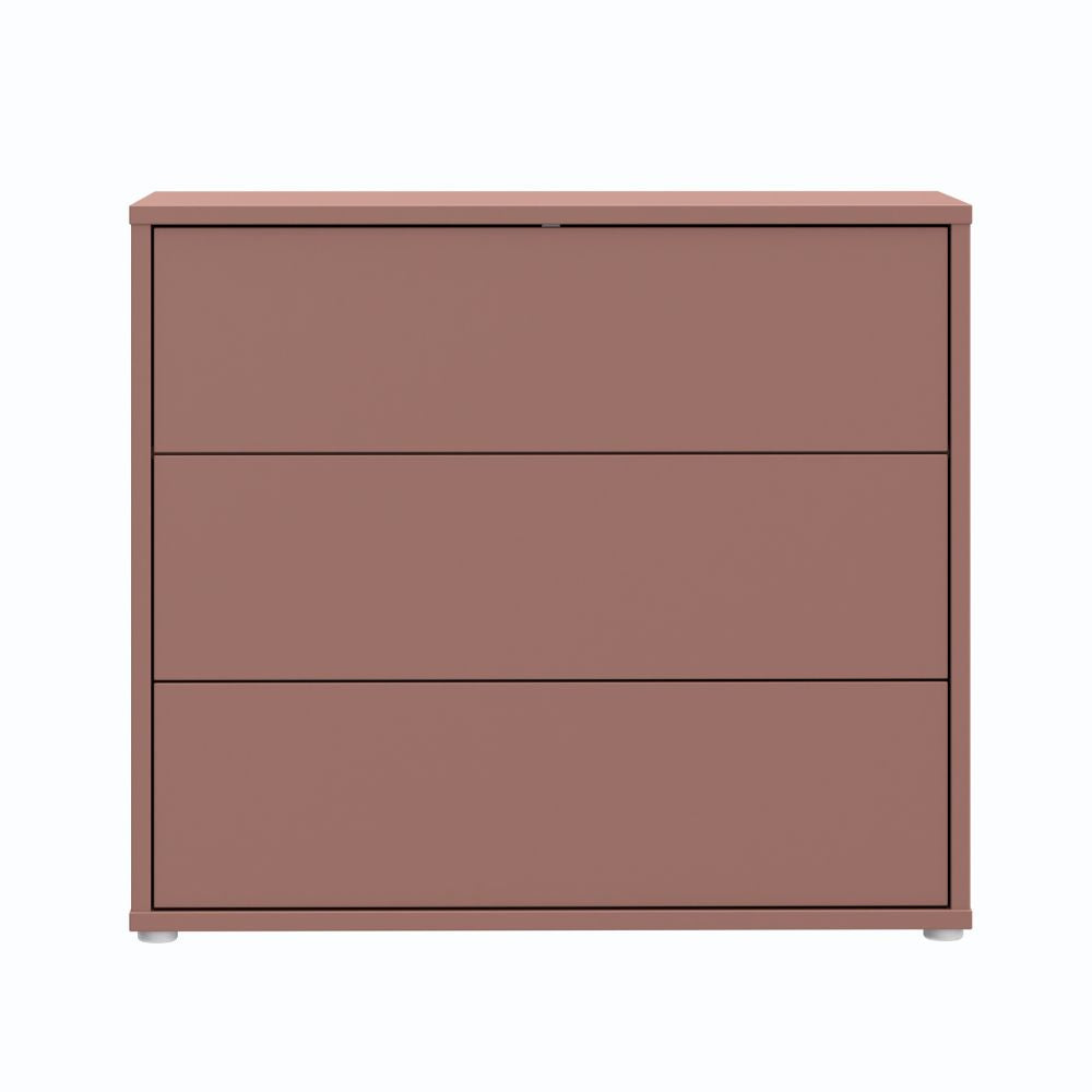 Commode 3 tiroirs couleur terre cuite 95x41.5x83 Medea