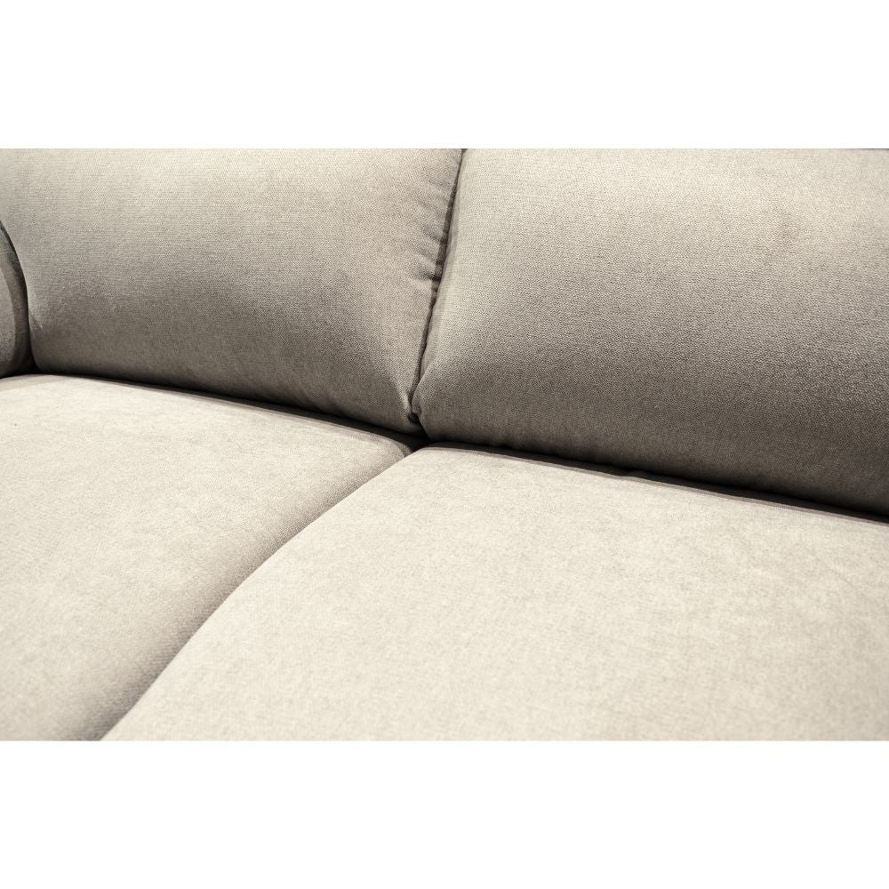 Canapé 2 places avec pieds carrés revêtu de tissu couleur beige - Alenda
