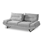 Divano 3 posti con schienali basculanti tessuto colore grigio chiaro 236 cm - Lena