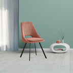 Lot de 2 chaises rembourrées en tissu couleur saumon et pieds noirs Blauss