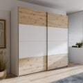 Armadio 2 ante scorrevoli rovere e bianco 170x61x210.5H Elio