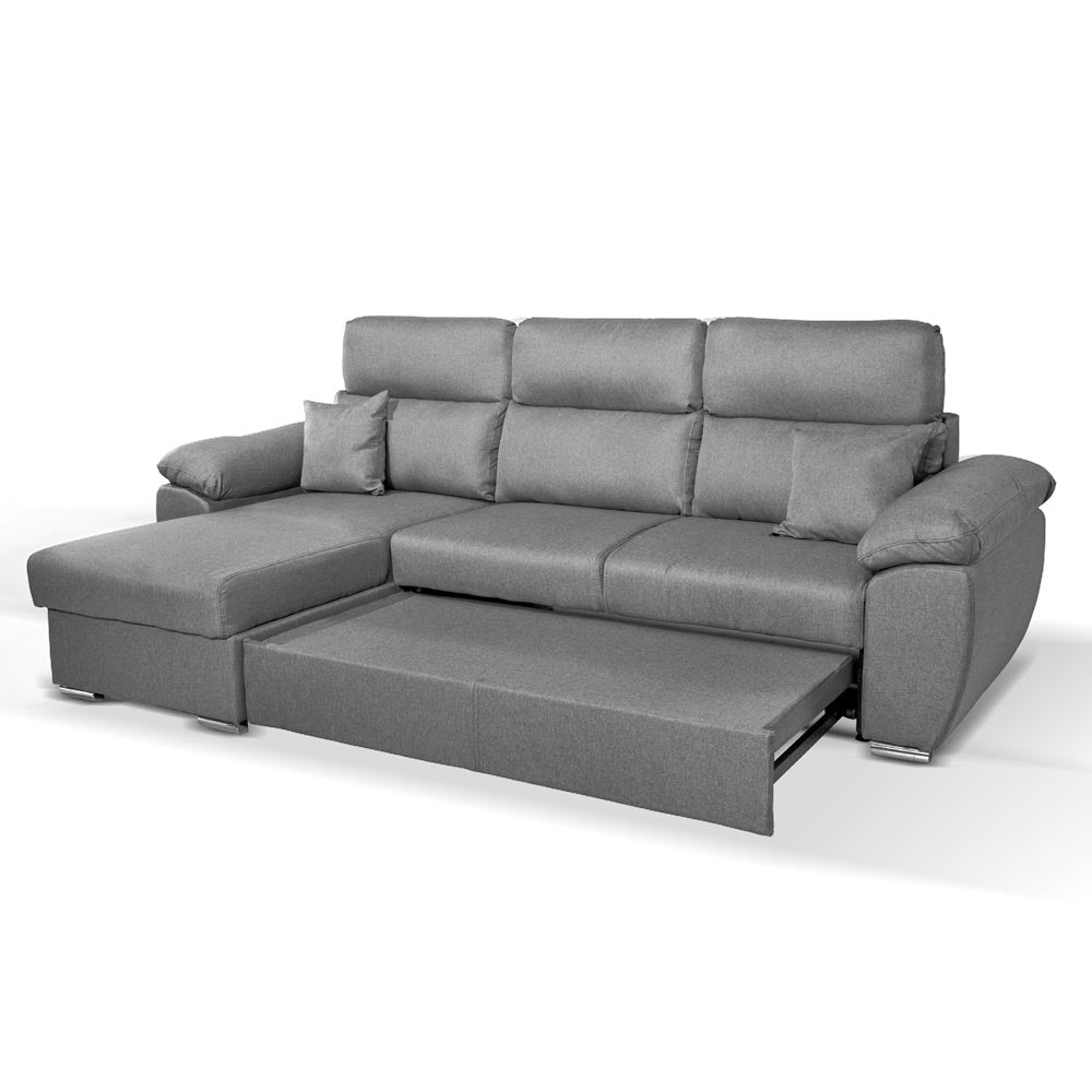 Graues ComoII Sofa mit Stauraumpeninsula Stoff giulia9713