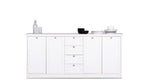 Credenza 200x90h cm con cassetti e ripiani colore bianco opaco - Landwood 52