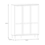 Armadio 3 ante frontali effetto rattan intrecciato colore rovere 165x52x208H Livia