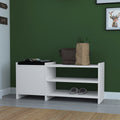 Schuhbank 100x44h cm mit Tür und Ablagen in Weiß - Sunno