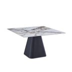 TISCH CESAR QUADRATISCHE PLATTE MARMOROPTIK ARABESQUE M346 UND BEINE AUS SCHWARZEM METALL