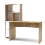 Scrivania con libreria colore rovere bianco Halk