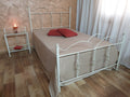 Letto una piazza e mezza in ferro battuto colore bianco oro - Primula