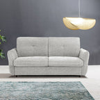 Divano letto 3 posti tessuto grigio chiaro 205x100x102H materasso 20 cm Marea