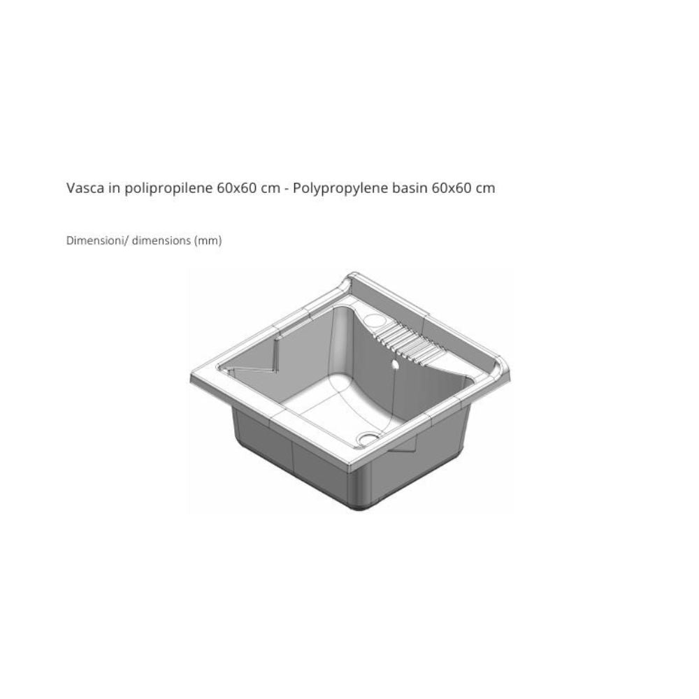 Mobile lavatoio in PVC colore bianco 60x60x85H cm - Laden