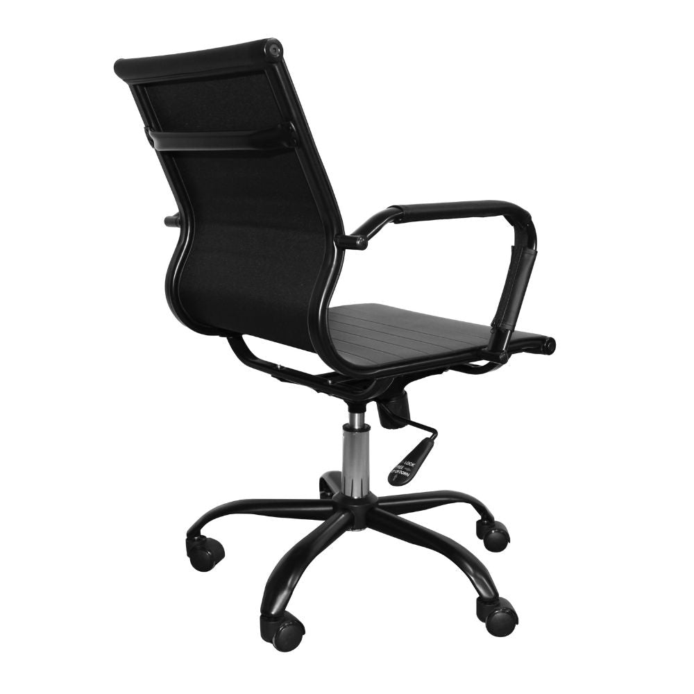 Poltrona ufficio con schienale ergonomico e ruote colore nero H91 Nuvia