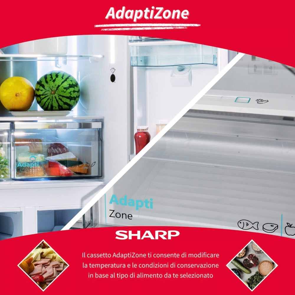 Frigorifero side-by-side libera installazione 4 porte 488 L Advanced NoFrost crema classe E Sharp SJ-NFA15IMXJE-EU2