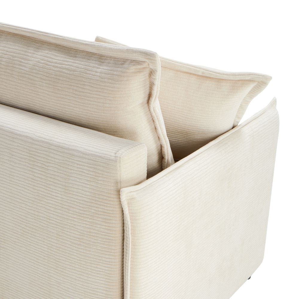 Divano letto con contenitore tessuto colore panna 217x95H cm - Gioia