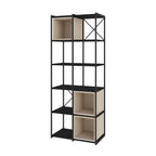Libreria struttura in metallo nero e cubotti colore cashmere 70.7x39x179H Vale Midi