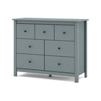 Kommode aus Massivholz mit 7 Schubladen, Khakigrün, 110x40x80H cm – Missy