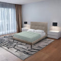 Letto una piazza e mezza con rete inclusa tessuto colore tortora Stiletto