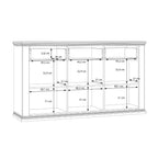 PNTK232-Q243 SIDEBOARD ESSENZA MIT 3 SCHUBLADEN UND 3 TÜREN FARBE DUNKELGRAU UND EICHE