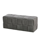Rechteckiger Pouf in Flechtoptik, grau, 104x39H cm - Artur