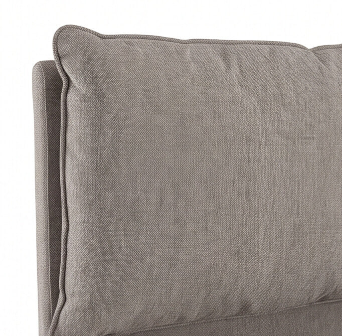 Letto matrimoniale con contenitore in tessuto tortora Vogue