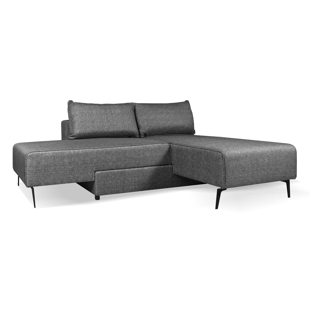 Modulares 3-Sitzer-Schlafsofa mit ausziehbarer Chaise Longue grau 290x75H cm - Armada