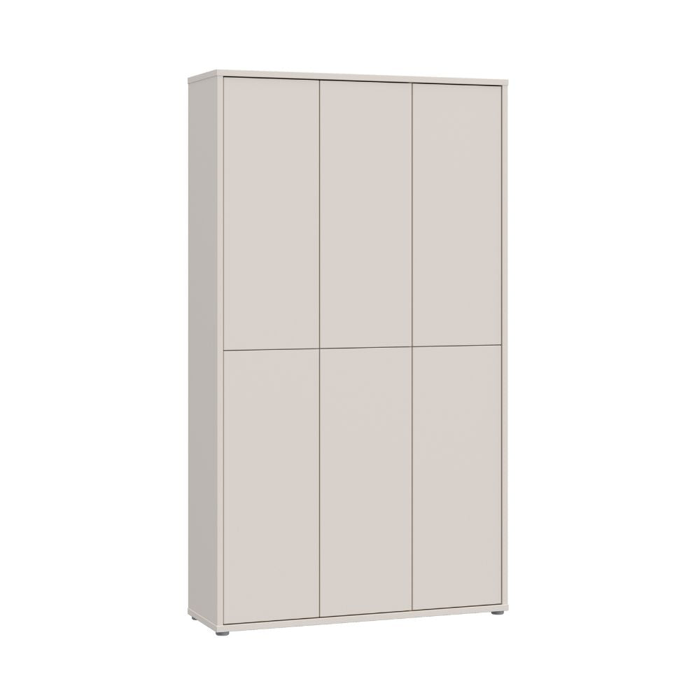 Armoire polyvalente 6 portes 109x35x192 couleur cachemire Medea