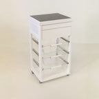 Carrello in faggio massello bianco con cesti trasparenti Dolly