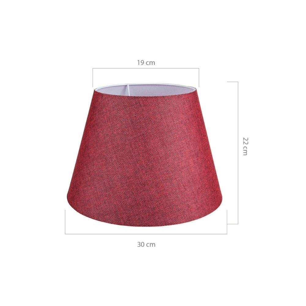 Lampada da tavolo con base bianca e paralume tessuto rosso - LAGUNAH372865