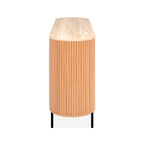 Madia colore rovere oak con top effetto travertino e laterali listellati 160 cm Fabia51A