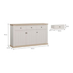 PNTK232-Q214 BUFFET ESSENZA AVEC 3 TIROIRS ET 3 PORTES COULEUR BLANC ET CHÊNE