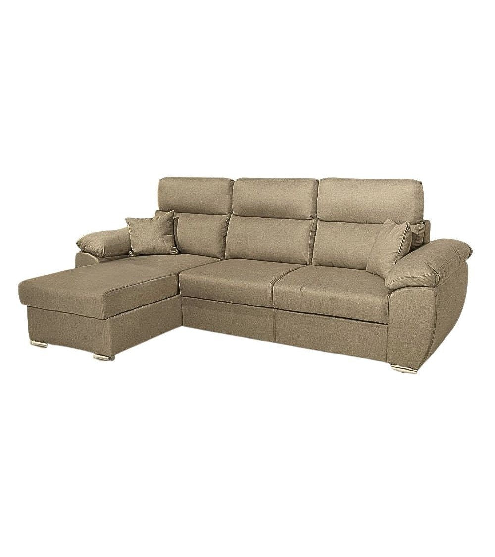 Canapé d'angle réversible avec coffre couleur cappuccino ComoII tissu giulia9703