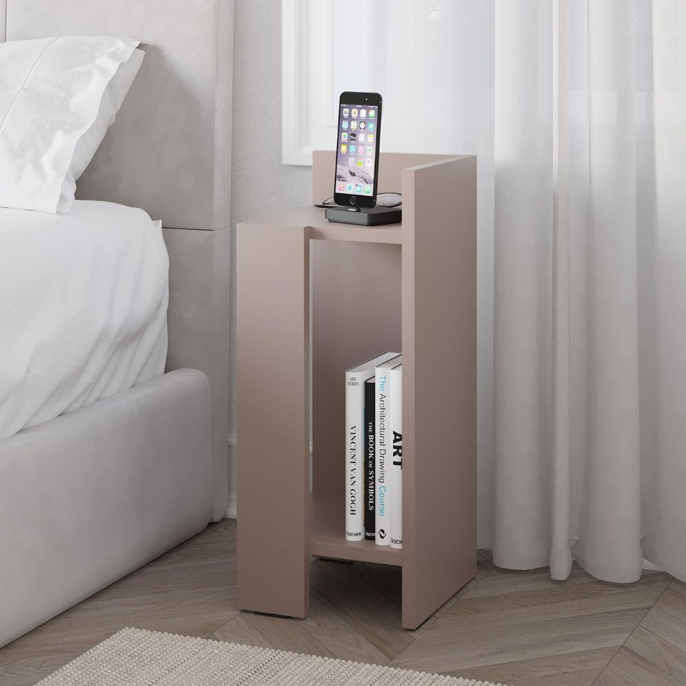 Tavolino comodino 25x27x60h destro colore tortora Elos