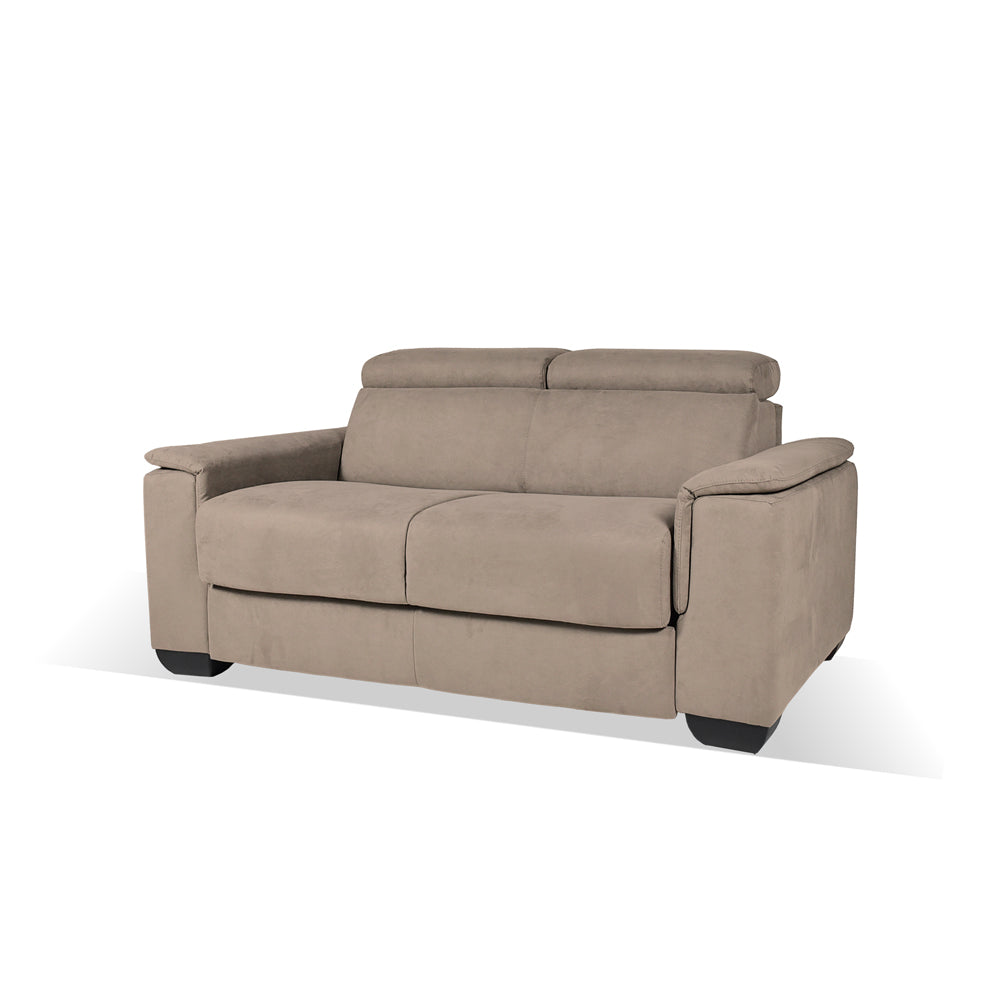 Divano letto 2 posti in tessuto marrone caribou Mercurio 194x83x97H