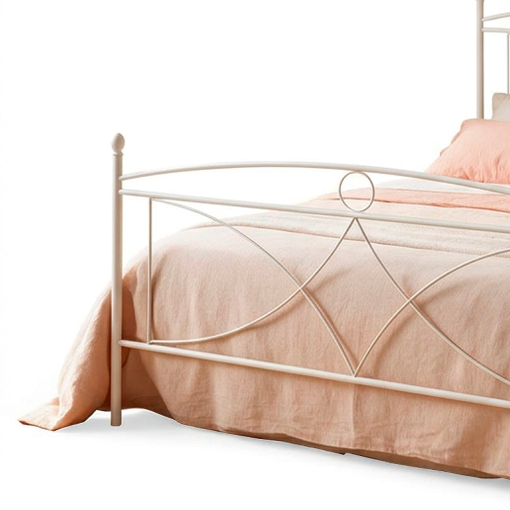 Letto matrimoniale in ferro battuto bianco opaco 160x190 cm Alice