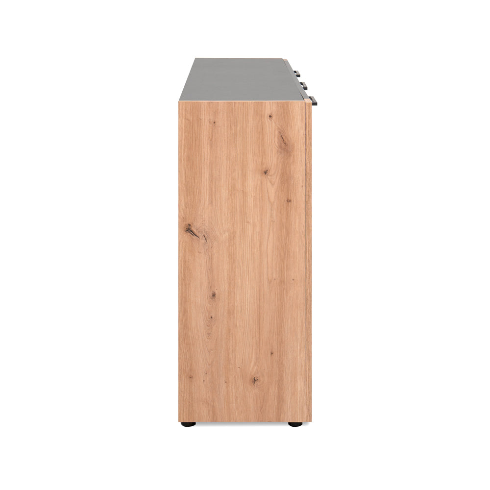 Madia 3 ante e 1 cassetto colore antracite con laterali in rovere artisan Cento01B