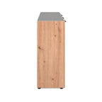 Madia 3 ante e 1 cassetto colore antracite con laterali in rovere artisan Cento01B