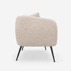 Divano 2 posti in tessuto grigio mouse con piedi neri 141x70x74H Nuvia