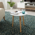 Tavolino tondo da salotto 48cm colore bianco e legno naturale - Imola