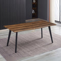 Tavolo fisso con piano effetto noce e gambe in metallo nero 180x90x76H Regatta