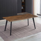 Tavolo fisso con piano effetto noce e gambe in metallo nero 180x90x76H Regatta