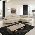 Divano angolare destro con letto estraibile beige 297x206x79 Julie 
