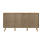 VNKK231-L25 SIDEBOARD AXIS EICHENSTRUKTUR MIT WEISSEN FRONTEN ZWEI TÜREN UND DREI SCHUBLADEN