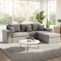 Divano con penisola contenitore reversibile colore grigio cenere - Olymp